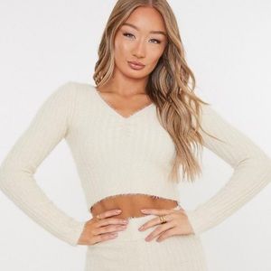 Missguided Fluffy Rib Knitted Co Ord